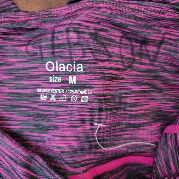 2 Pairs Leggings Full Ankle and Capri Length Pink Black Workout Yoga Pants - Picture 5 of 9